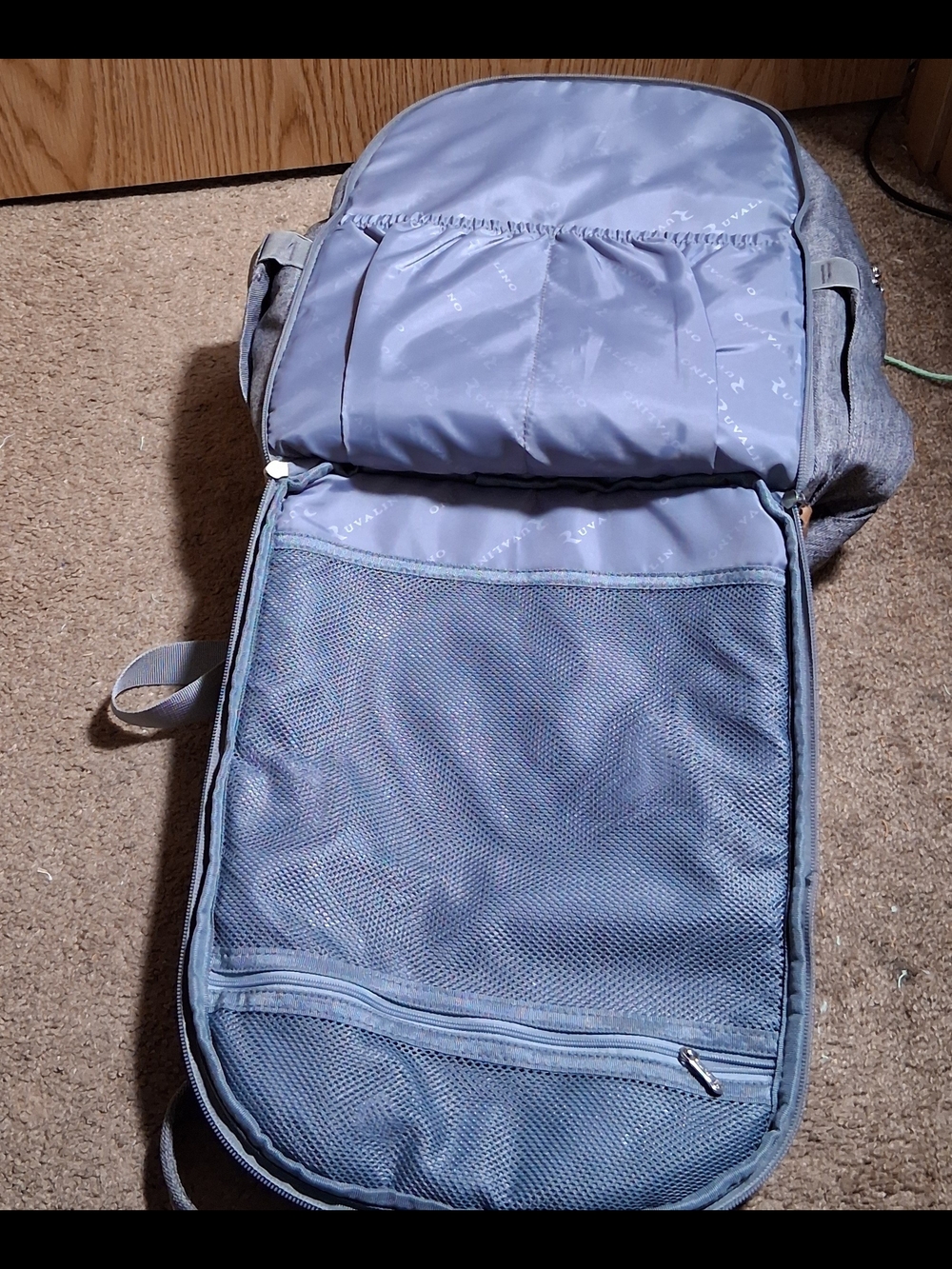 Ruralino Gray Baby Diaper Backpack with Tan Accents - Picture 6 of 6